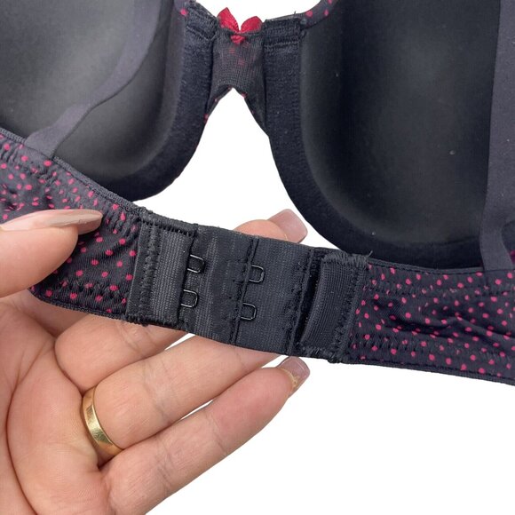 MAIDENFORM Women Demi Coverage T-Shirt Bra SIZE 32B BLACK-PINK Polka dot- NWT - Picture 10 of 13